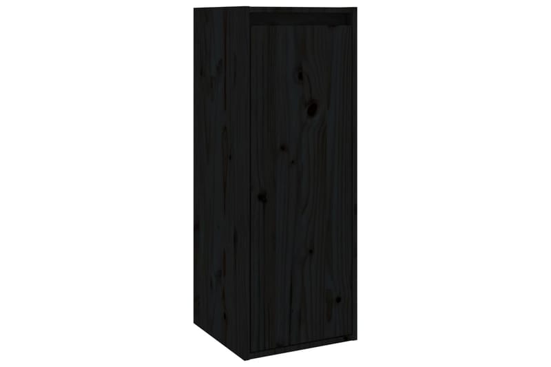 Seinäkaapit 2 kpl musta 30x30x80 cm täysi mänty - Musta - Säilytys - Hylly - Seinähylly