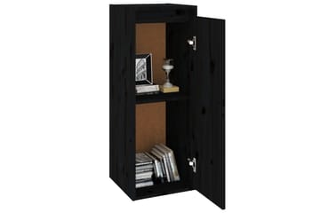 Seinäkaapit 2 kpl musta 30x30x80 cm täysi mänty - Musta - Säilytys - Hylly - Seinähylly