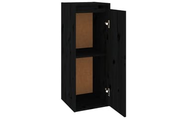 Seinäkaapit 2 kpl musta 30x30x80 cm täysi mänty - Musta - Säilytys - Hylly - Seinähylly