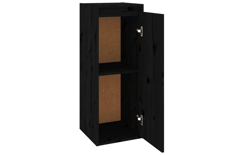 Seinäkaapit 2 kpl musta 30x30x80 cm täysi mänty - Musta - Säilytys - Hylly - Seinähylly