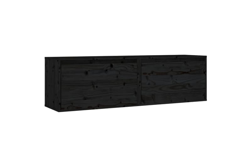 Seinäkaapit 2 kpl musta 60x30x35 cm täysi mänty - Musta - Säilytys - Hylly - Seinähylly
