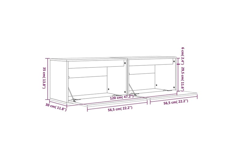 Seinäkaapit 2 kpl musta 60x30x35 cm täysi mänty - Musta - Seinähylly - Keittiöhylly - Hylly