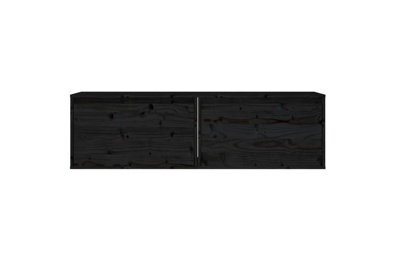 Seinäkaapit 2 kpl musta 60x30x35 cm täysi mänty - Musta - Säilytys - Hylly - Seinähylly