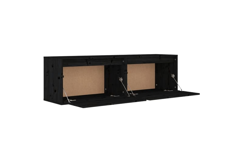 Seinäkaapit 2 kpl musta 60x30x35 cm täysi mänty - Musta - Säilytys - Hylly - Seinähylly