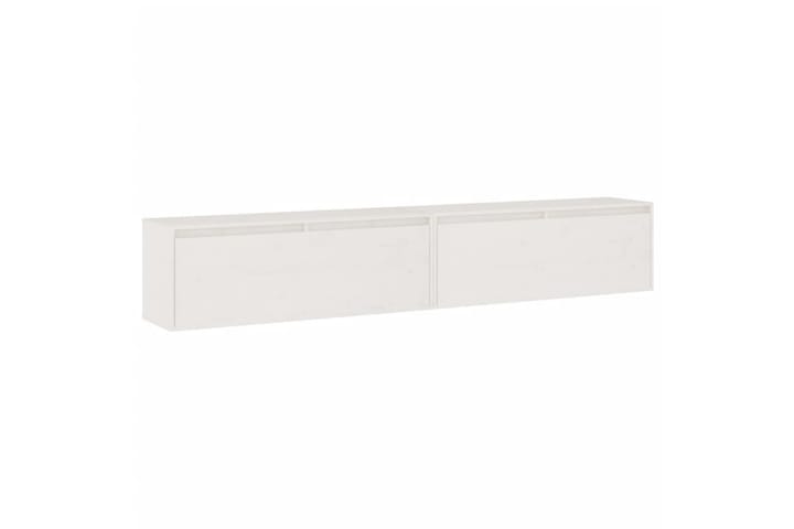 Seinäkaapit 2 kpl valkoinen 100x30x35 cm täysi mänty - Valkoinen - Seinähylly - Keittiöhylly - Hylly
