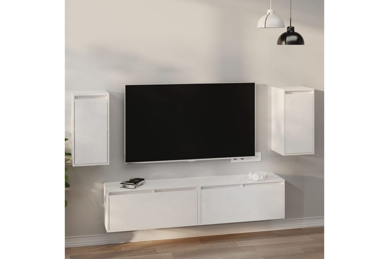 Seinäkaapit 2 kpl valkoinen 30x30x60 cm täysi mänty - Valkoinen - Säilytys - Hylly - Seinähylly