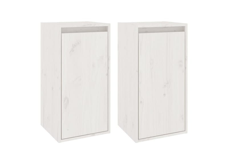 Seinäkaapit 2 kpl valkoinen 30x30x60 cm täysi mänty - Valkoinen - Säilytys - Hylly - Seinähylly