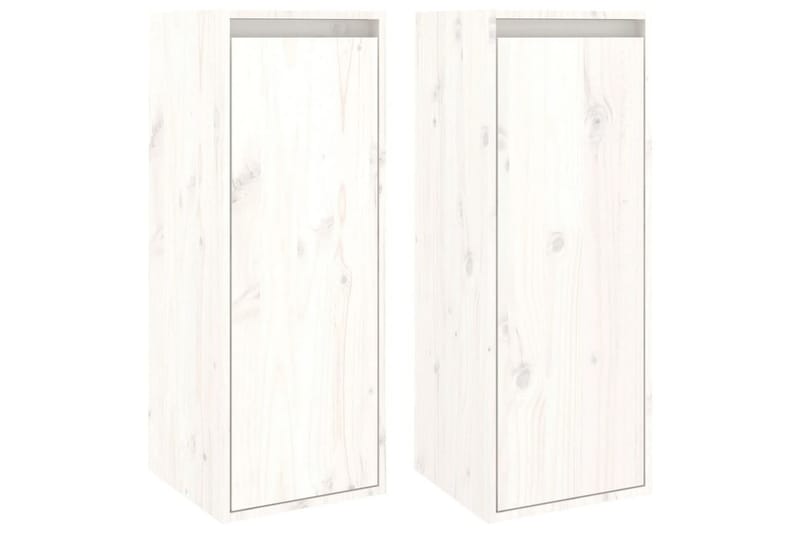 Seinäkaapit 2 kpl valkoinen 30x30x80 cm täysi mänty - Valkoinen - Säilytys - Hylly - Seinähylly