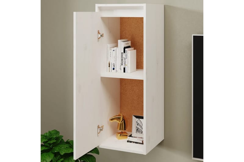 Seinäkaapit 2 kpl valkoinen 30x30x80 cm täysi mänty - Valkoinen - Säilytys - Hylly - Seinähylly