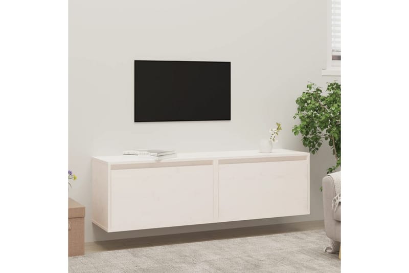 Seinäkaapit 2 kpl valkoinen 60x30x35 cm täysi mänty - Valkoinen - Säilytys - Hylly - Seinähylly