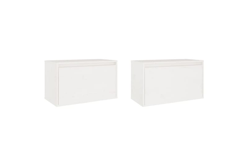 Seinäkaapit 2 kpl valkoinen 60x30x35 cm täysi mänty - Valkoinen - Säilytys - Hylly - Seinähylly
