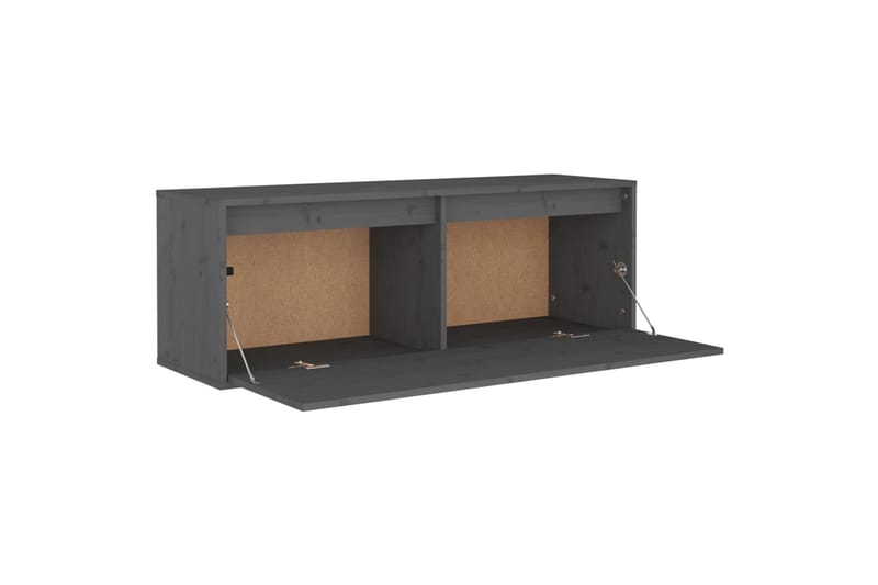 Seinäkaappi harmaa 100x30x35 cm täysi mänty - Harmaa - Säilytys - Hylly - Seinähylly
