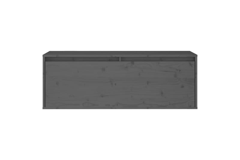 Seinäkaappi harmaa 100x30x35 cm täysi mänty - Harmaa - Säilytys - Hylly - Seinähylly