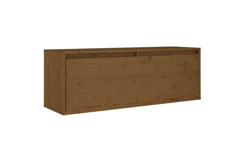 Seinäkaappi hunajanruskea 100x30x35 cm täysi mänty - Ruskea - Säilytys - Hylly - Seinähylly