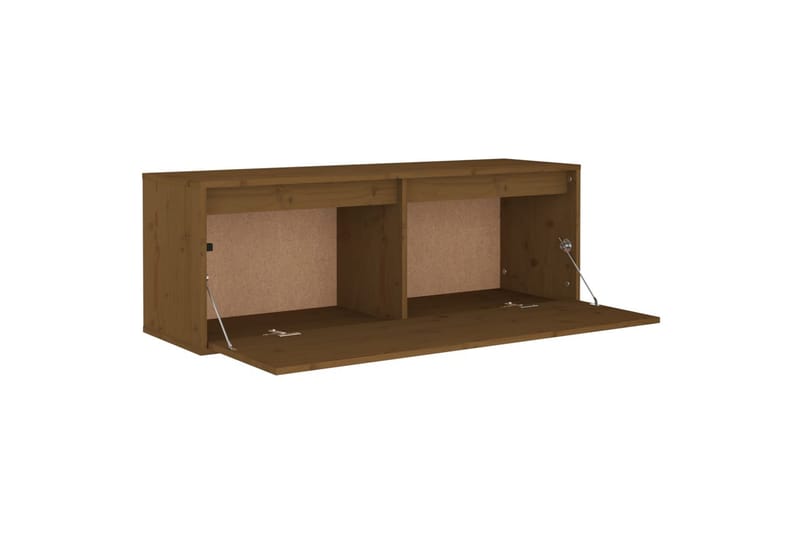 Seinäkaappi hunajanruskea 100x30x35 cm täysi mänty - Ruskea - Säilytys - Hylly - Seinähylly