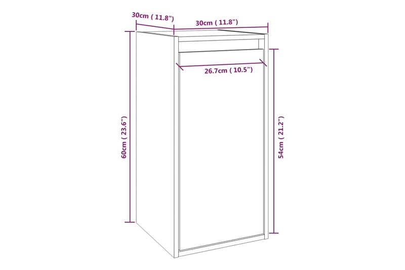 Seinäkaappi hunajanruskea 30x30x60 cm täysi mänty - Ruskea - Säilytys - Hylly - Seinähylly