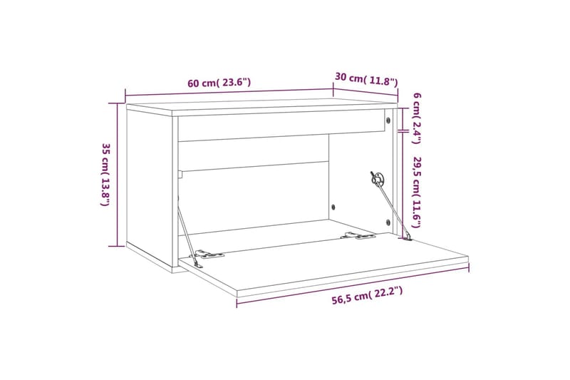 Seinäkaappi hunajanruskea 60x30x35 cm täysi mänty - Ruskea - Säilytys - Hylly - Seinähylly