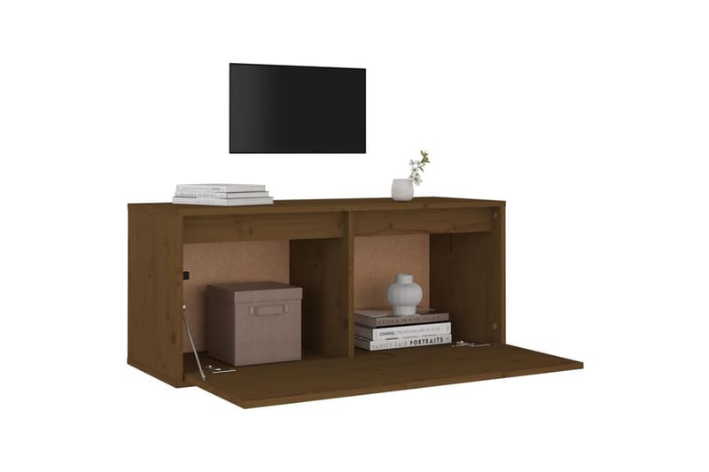 Seinäkaappi hunajanruskea 80x30x35 cm täysi mänty - Ruskea - Säilytys - Hylly - Seinähylly