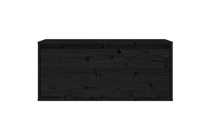 Seinäkaappi musta 80x30x35 cm täysi mänty - Musta - Säilytys - Hylly - Seinähylly