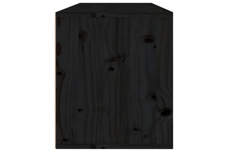 Seinäkaappi musta 80x30x35 cm täysi mänty - Musta - Säilytys - Hylly - Seinähylly