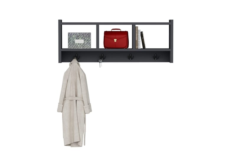 Seinäkoukku Violaceae 75,6x35 cm - Antrasiitti - Säilytys - Hylly - Seinähylly