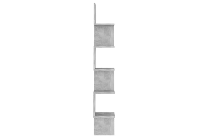 Seinäkulmahylly betoninharmaa 20x20x127,5 cm lastulevy - Seinähylly - Keittiöhylly - Hylly