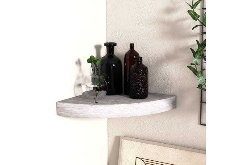 Seinäkulmahylly betoninharmaa 35x35x3,8 cm MDF - Harmaa - Säilytys - Hylly - Kulmahylly