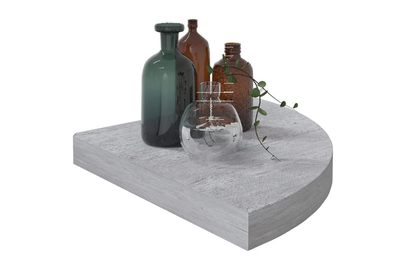 Seinäkulmahylly betoninharmaa 35x35x3,8 cm MDF - Harmaa - Säilytys - Hylly - Kulmahylly