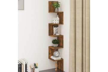 Seinäkulmahylly savutammi 20x20x127,5 cm tekninen puu - Ruskea - Säilytys - Hylly - Kulmahylly