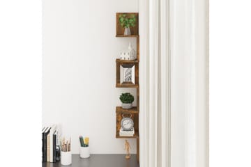 Seinäkulmahylly savutammi 20x20x127,5 cm tekninen puu - Ruskea - Säilytys - Hylly - Kulmahylly