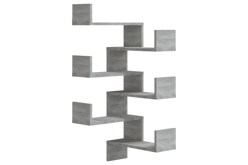 Seinäkulmahyllyt 2 kpl harmaa Sonoma 40x40x50 cm tekninen pu - Harmaa - Säilytys - Hylly - Kulmahylly