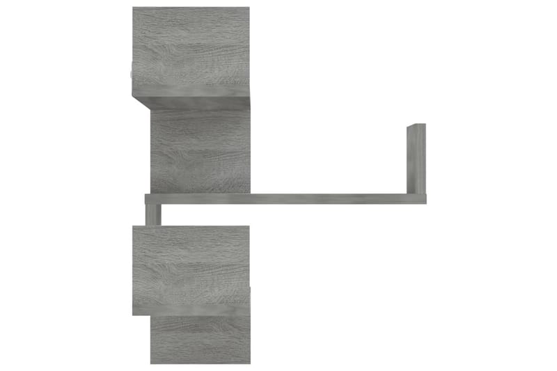 Seinäkulmahyllyt 2 kpl harmaa Sonoma 40x40x50 cm tekninen pu - Harmaa - Säilytys - Hylly - Kulmahylly