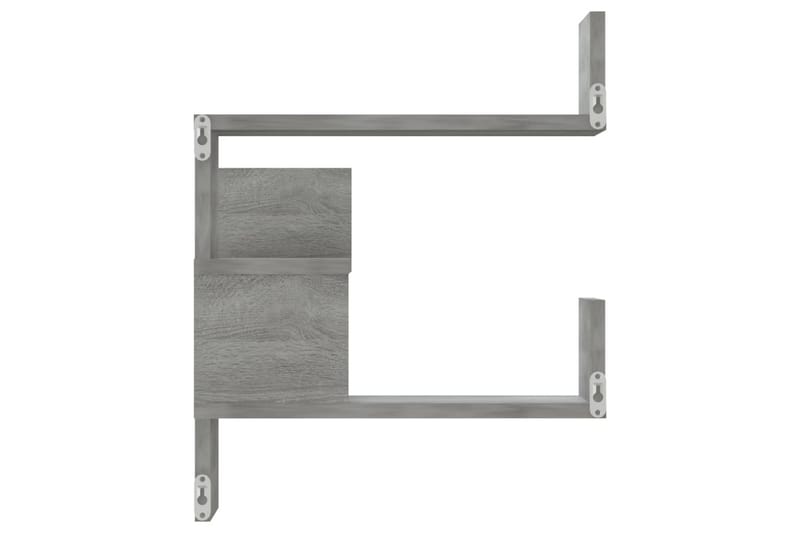 Seinäkulmahyllyt 2 kpl harmaa Sonoma 40x40x50 cm tekninen pu - Harmaa - Säilytys - Hylly - Kulmahylly