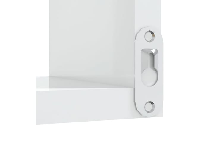 Seinäkulmahyllyt 2 kpl korkeakiilto valk. 40x40x50 cm - Valkoinen - Seinähylly - Keittiöhylly - Hylly