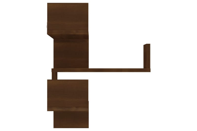 Seinäkulmahyllyt 2 kpl ruskea tammi 40x40x50 cm tekninen puu - Ruskea - Säilytys - Hylly - Kulmahylly