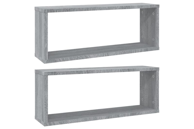 Seinäkuutiohyllyt 2 kpl harmaa Sonoma 60x15x23 cm tekninen p - Harmaa - Säilytys - Hylly - Seinähylly