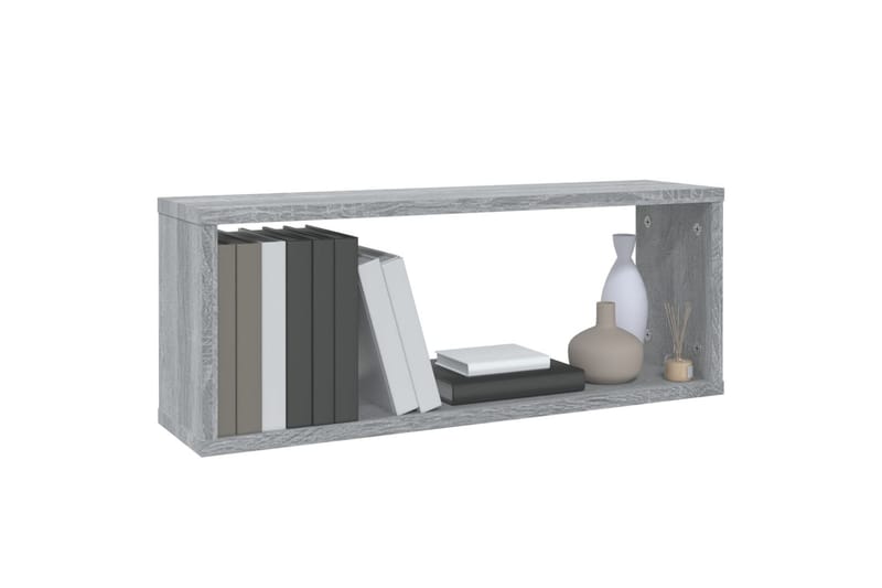 Seinäkuutiohyllyt 4 kpl harmaa Sonoma 60x15x23 cm tekninen p - Harmaa - Säilytys - Hylly - Seinähylly