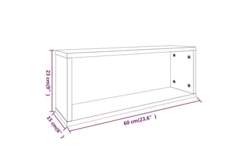 Seinäkuutiohyllyt 6 kpl ruskea tammi 60x15x23 cm tekninen pu - Ruskea - Säilytys - Hylly - Seinähylly