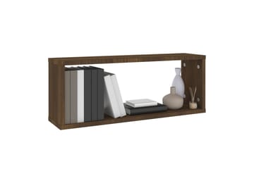 Seinäkuutiohyllyt 6 kpl ruskea tammi 60x15x23 cm tekninen pu - Ruskea - Säilytys - Hylly - Seinähylly
