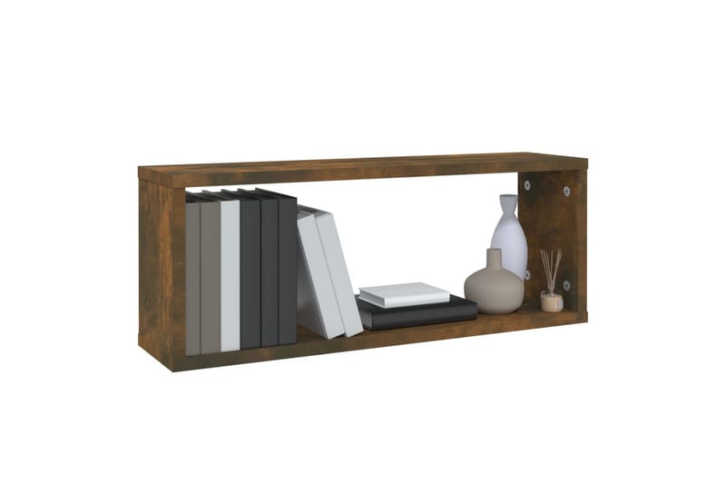 Seinäkuutiohyllyt 6 kpl savutammi 60x15x23 cm tekninen puu - Ruskea - Säilytys - Hylly - Seinähylly