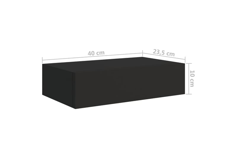 Seinälaatikkohylly musta 40x23,5x10 cm MDF - Musta - Säilytys - Hylly - Seinähylly