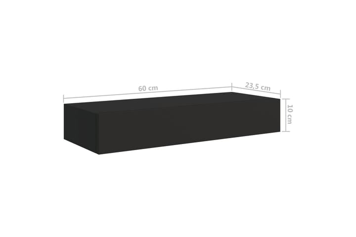 Seinälaatikkohylly musta 60x23,5x10 cm MDF - Musta - Seinähylly - Hylly - Keittiöhylly