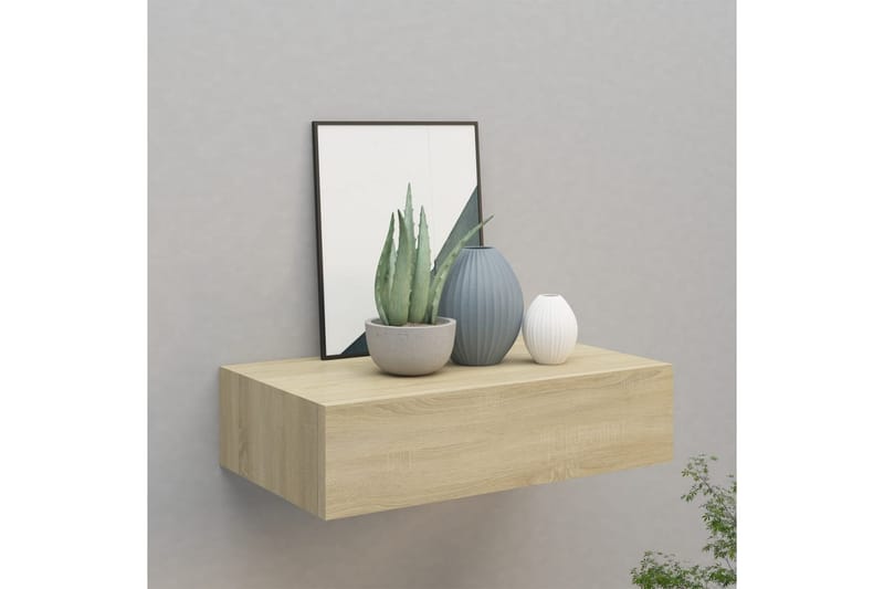 Seinälaatikkohylly tammi 40x23,5x10 cm MDF - Ruskea - Seinähylly - Keittiöhylly - Hylly