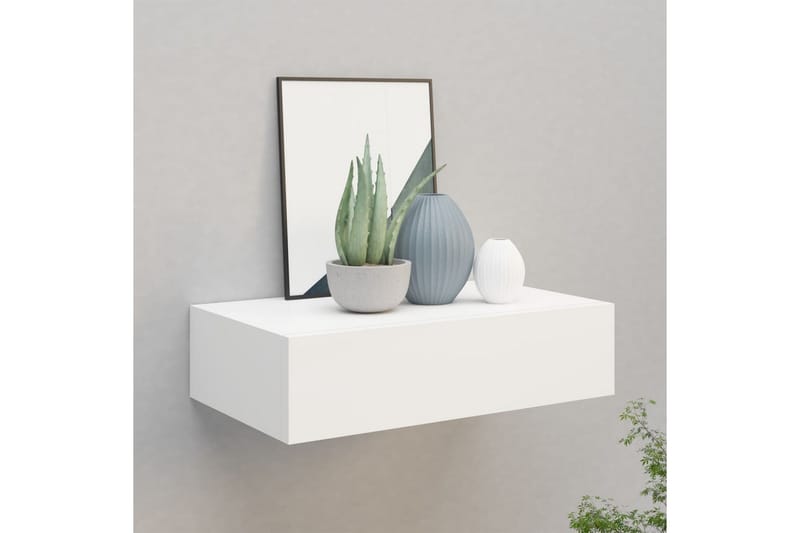 Seinälaatikkohylly valkoinen 40x23,5x10 cm MDF - Valkoinen - Säilytys - Hylly - Seinähylly