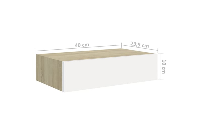 Seinälaatikkohyllyt 2 kpl 40x23,5x10 cm MDF - Harmaa - Seinähylly - Keittiöhylly - Hylly