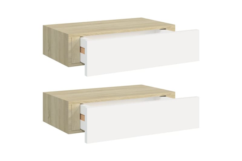 Seinälaatikkohyllyt 2 kpl 40x23,5x10 cm MDF - Harmaa - Seinähylly - Keittiöhylly - Hylly