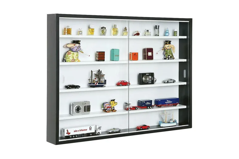 Seinävitriini Cestica 80 cm - Musta/Valkoinen - Säilytys - Hylly - Seinähylly