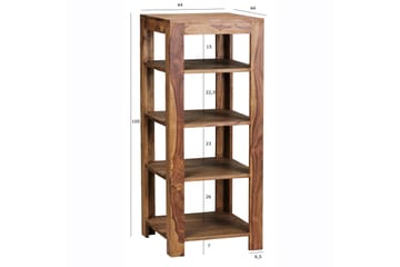 Shalanta kirjahylly 44 cm pähkinä - Ruskea - Säilytys - Hylly - Kirjahylly