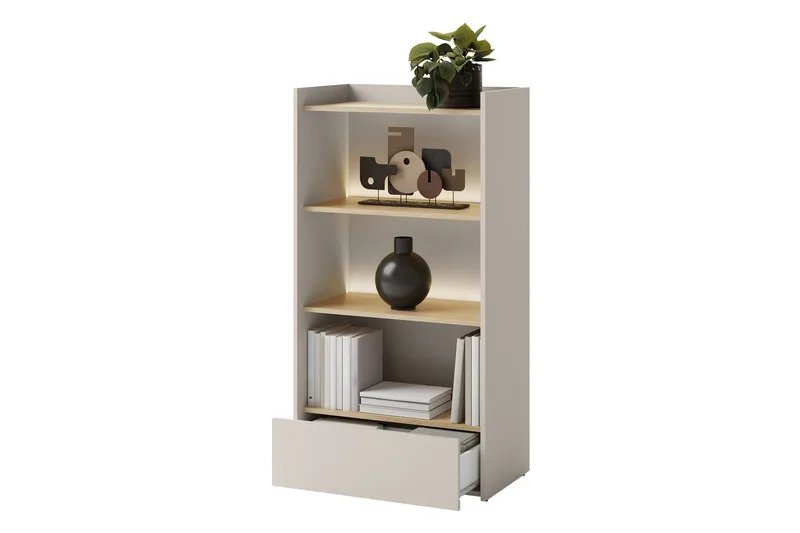 Sigmana kirjahylly 70 cm tammi - Vaaleanbeige - Säilytys - Hylly - Kirjahylly