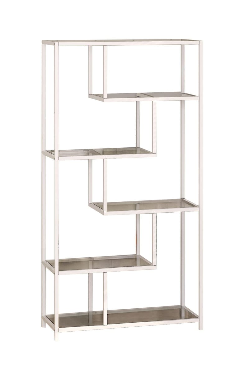 Sorena Kirjahylly 90x172 cm - Valkoinen ja läpinäkyvä - Säilytys - Hylly - Kirjahylly